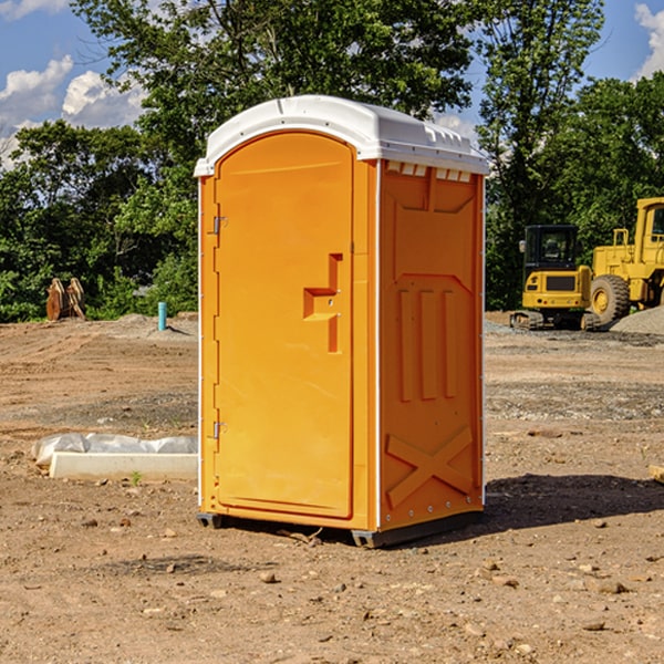 can i customize the exterior of the portable toilets with my event logo or branding in Camargo OK